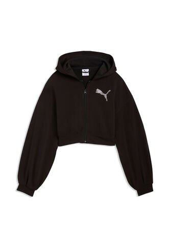 Hoodie Puma Original Ess Graphic Bedazzled Fz Tr Negro Mujer Puma