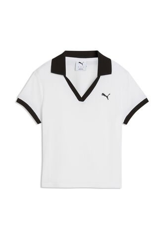 Camisa Tipo Polo Puma Original WardrobeEss Blanco Para Mujer Puma