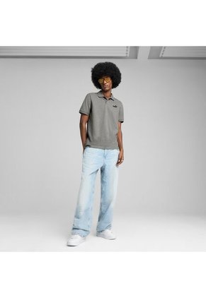 Camisa Tipo Polo Puma Ess No. 1 Logo Pique Gris Hombre