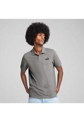 Camisa Tipo Polo Puma Ess No.1 Logo Pique Gris Hombre