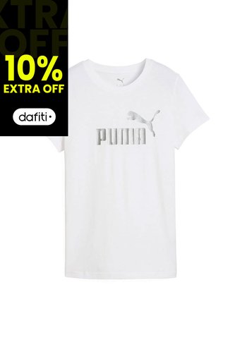 Camisa Tshirt Marca Puma Ess Metallic Original Blanco Mujer Puma
