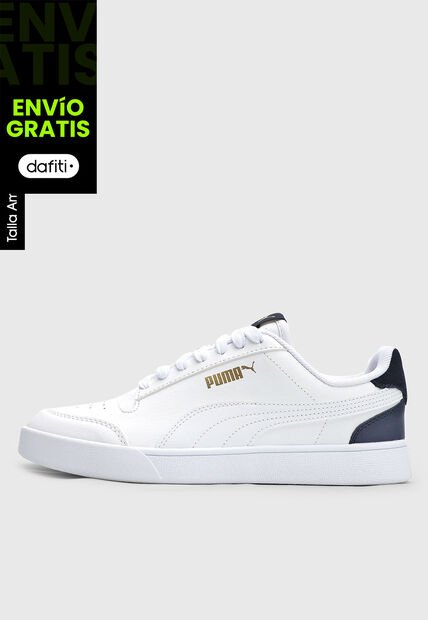 Tenis Lifestyle Blanco-Azul Navy-Dorado Puma Shuffle