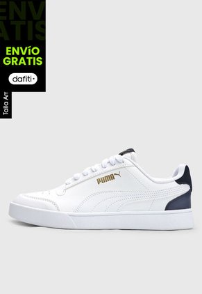 Tenis Lifestyle Blanco-Azul Navy-Dorado Puma Shuffle
