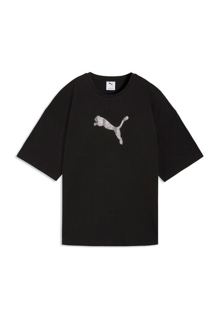 Camisa Deportiva Puma Originals Ess Graphics Leo Negro Mujer