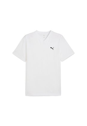 Tshirt Puma Original Ess No 1 Logo V-Neck Blanco Para Hombre