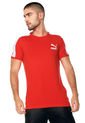 Camiseta Roja-Blanca Puma ICONIC T7 SLIM FIT de Puma