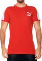 Camiseta Roja-Blanca Puma ICONIC T7 SLIM FIT de Puma