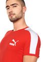 Camiseta Roja-Blanca Puma ICONIC T7 SLIM FIT de Puma