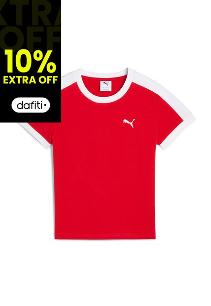 Camisa Deportiva Puma Original T7 Slim Tee W Rojo Para Mujer