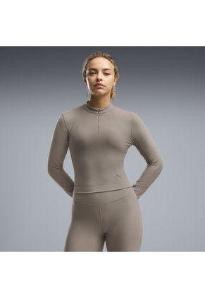Hoodie Puma Originales Cloudspun Zip Ls Café Mujer