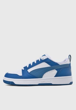 Tenis Lifestyle Blanco-Azul Royal PUMA Rebound V6 Low