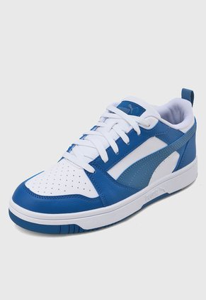 Tenis Lifestyle Blanco-Azul Royal PUMA Rebound V6 Low