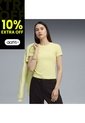 Tshirt Puma Original Wardrobe Ess Slim Amarillo Para Mujer de Puma