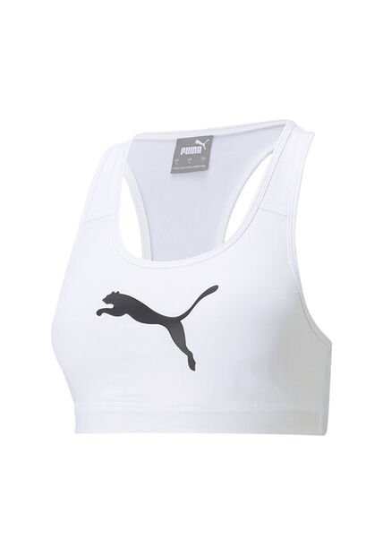 Top Bra Marca Puma Original Mid Impact 4 Keeps Blanco Mujer
