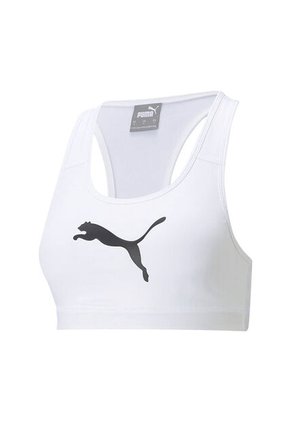 Top Bra Marca Puma Original Mid Impact 4 Keeps Blanco Mujer