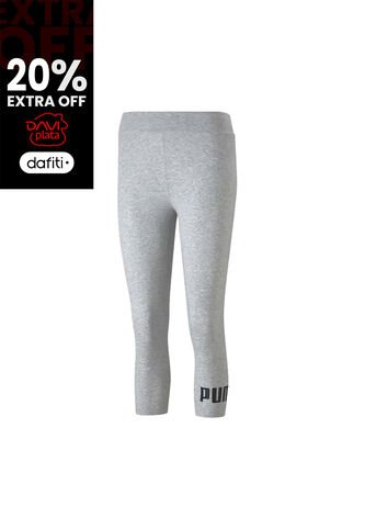 Leggings Puma Original Ess 3/4 Logo Leggings Gris Para Mujer Puma