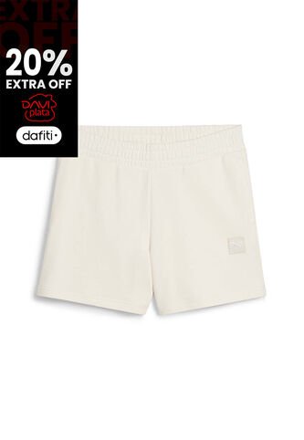 Pantaloneta Deportiva Puma Original Ess Mid-Rise Beige Mujer Puma