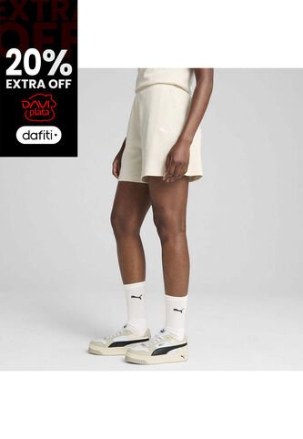 Pantaloneta Deportiva Puma Original Ess Elevated Beige Mujer Puma