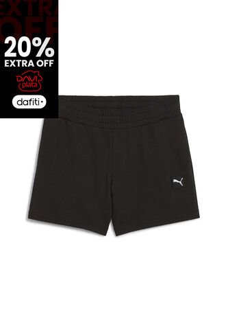 Pantaloneta Deportiva Puma Original Ess Mid-Rise Negro Mujer Puma