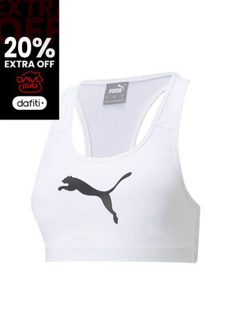 Top Bra Marca Puma Original Mid Impact 4 Keeps Blanco Mujer Puma