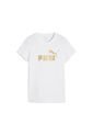 Camisa Deportiva Puma Original Ess Metallic No1 Blanco Mujer de Puma