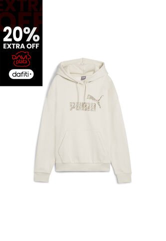Hoodies Puma Originales Ess + Animal Fl Blancos Para Mujer Puma