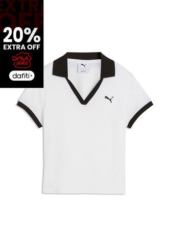 Camisa Tipo Polo Puma Original WardrobeEss Blanco Para Mujer Puma