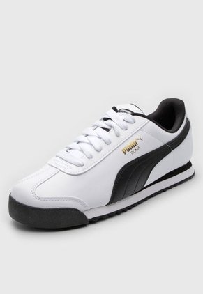 Tenis Lifestyle Blanco-Negro-Dorado Puma Roma Basic