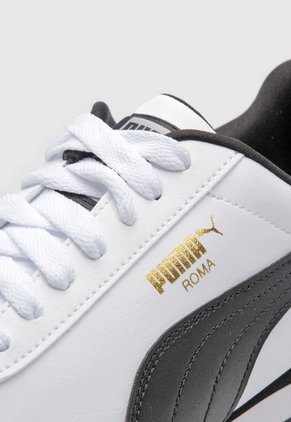 Tenis Lifestyle Blanco-Negro-Dorado Puma Roma Basic