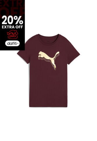 Tshirt Puma Original Essentials Metallic W Rojo Para Mujer Puma