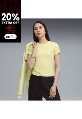Tshirt Puma Original Wardrobe Ess Slim Amarillo Para Mujer Puma