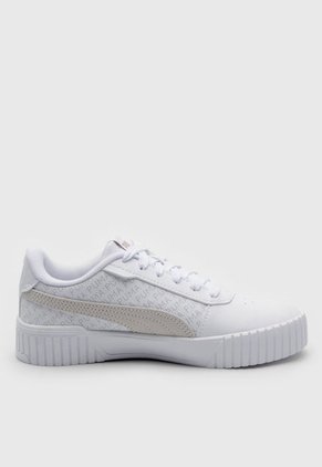 Tenis Lifestyle Blanco-Beige-Dorado Puma Carina 2.0 Logobsession