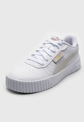 Tenis Lifestyle Blanco-Beige-Dorado Puma Carina 2.0 Logobsession