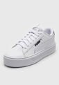 Tenis Lifestyle Blanco-Plateado Puma Smash Plataforma v3 Pop Up de Puma