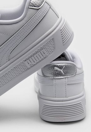 Tenis Lifestyle Blanco-Plateado Puma Smash Plataforma v3 Pop Up