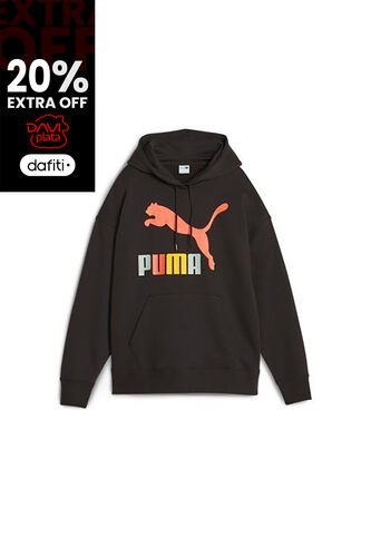 Hoodie Puma Original Classics MultiColor Logo Tr Negro Mujer Puma