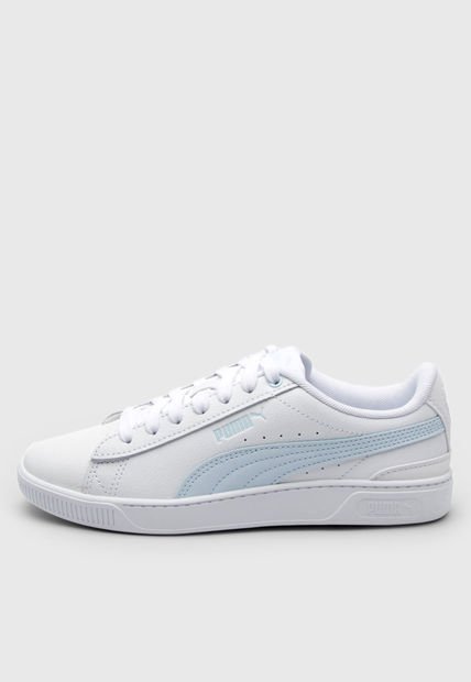 Tenis Lifestyle Blanco-Celeste Puma Vikky v3 Leather