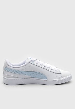 Tenis Lifestyle Blanco-Celeste Puma Vikky v3 Leather