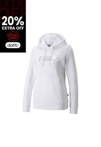 Busos Con Capucha Puma Original Ess + Metallic Blancos Mujer Puma