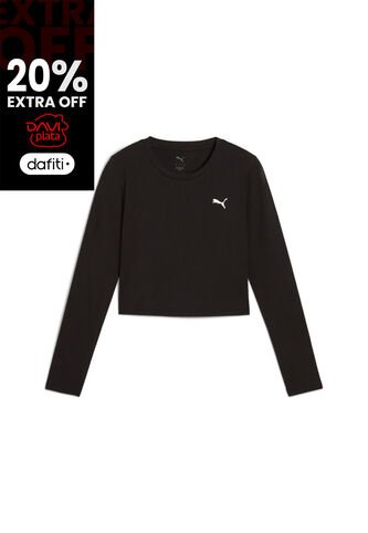 Camisa Deportiva Puma Original Wardrobe Ess Negro Para Mujer Puma
