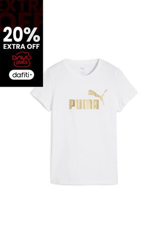 Camisa Deportiva Puma Original Ess Metallic No1 Blanco Mujer Puma