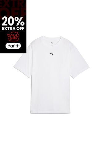 Camisa Deportiva Puma Original Ess Logo Relaxed Blanco Mujer Puma