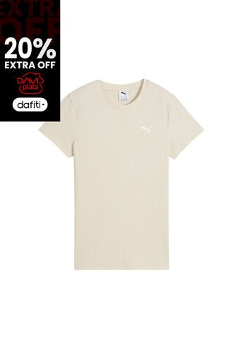 Tshirt Camisa Marca Puma Elevated Rib Original Blanco Mujer Puma