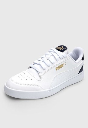 Tenis Lifestyle Blanco-Azul Navy-Dorado Puma Shuffle
