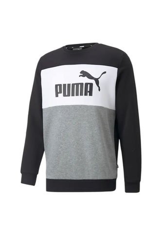 Puma Buzo Puma Hombre Negro Blanco Ess Colorblock Crew 670