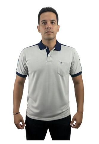 Camiseta Tipo Polo Para Hombre Gris Puntazul Puntazul
