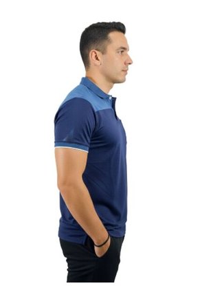Camiseta Tipo Polo Para Hombre Azul Oscura Puntazul