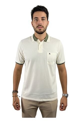 Camiseta Tipo Polo Para Hombre Marfil Puntazul Puntazul