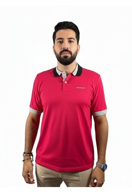 Camiseta Tipo Polo Para Hombre Roja Puntazul