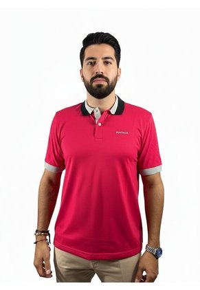 Camiseta Tipo Polo Para Hombre Roja Puntazul